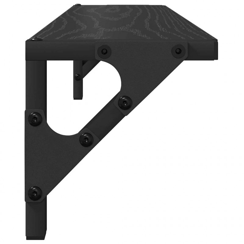 Półki ścienne z półką 2 pcs Czarny Dąb 60 x 15 x 15,5 cm