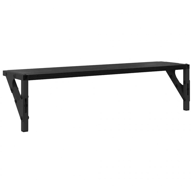 Półki ścienne z półką 2 pcs Czarny Dąb 60 x 15 x 15,5 cm