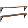 Półki ścienne z półką 2 pcs Stare drewno 80 x 15 x 15,5 cm