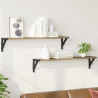Półki ścienne z półką 2 pcs Dąb rzemieślniczy 80 x 15 x 15,5 cm