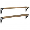 Półki ścienne z półką 2 pcs Dąb rzemieślniczy 80 x 15 x 15,5 cm