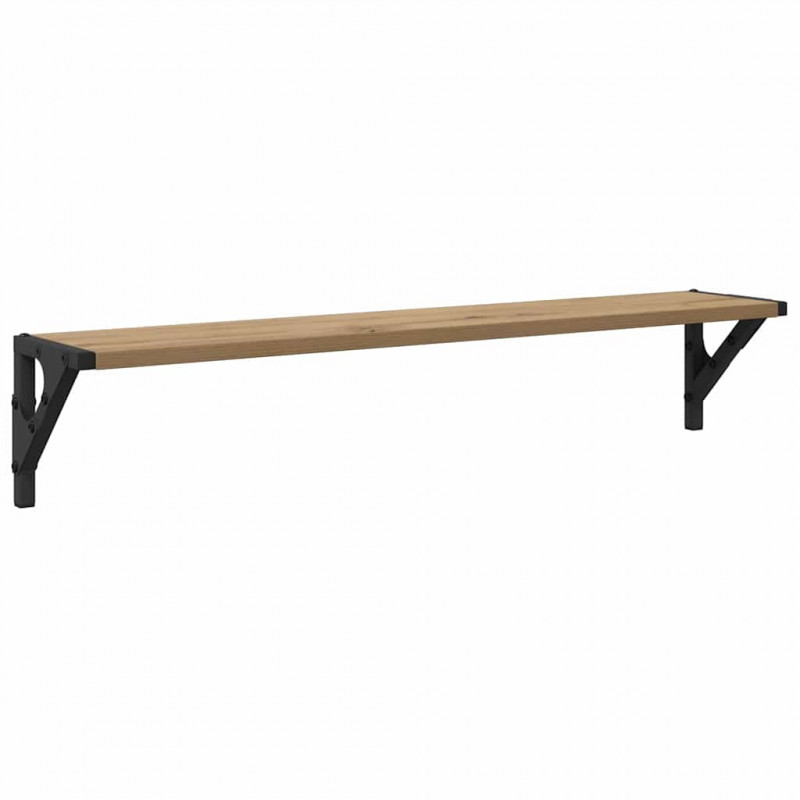 Półki ścienne z półką 2 pcs Dąb rzemieślniczy 80 x 15 x 15,5 cm