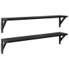 Półki ścienne z półką 2 pcs Czarny Dąb 80 x 15 x 15,5 cm