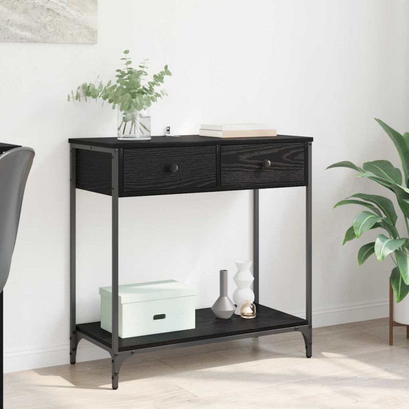 Konsola Czarny Dąb 75 x 34,5 x 75 cm Materiał drewnopochodny