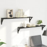 Półki ścienne z półką 2 pcs Czarny Dąb 80 x 15 x 15,5 cm