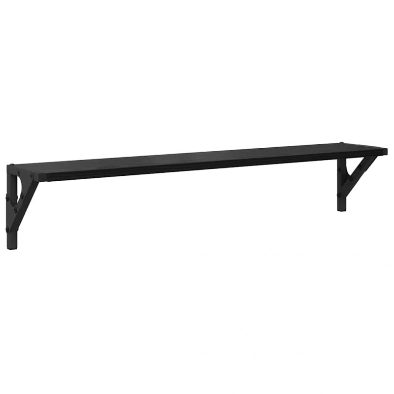 Półki ścienne z półką 2 pcs Czarny Dąb 80 x 15 x 15,5 cm
