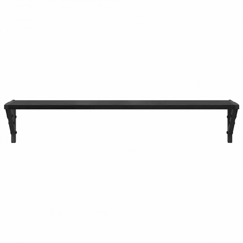 Półki ścienne z półką 2 pcs Czarny Dąb 80 x 15 x 15,5 cm