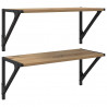Półki ścienne z półką 2 pcs Dąb rzemieślniczy 60 x 25 x 25,5 cm