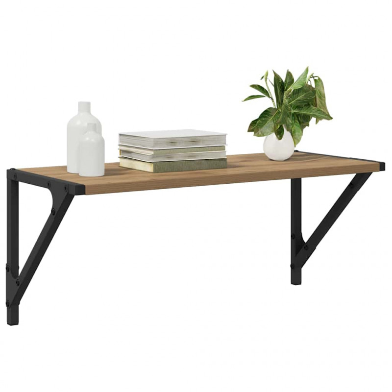 Półki ścienne z półką 2 pcs Dąb rzemieślniczy 60 x 25 x 25,5 cm