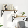 Półki ścienne z półką 2 pcs Dąb rzemieślniczy 60 x 25 x 25,5 cm