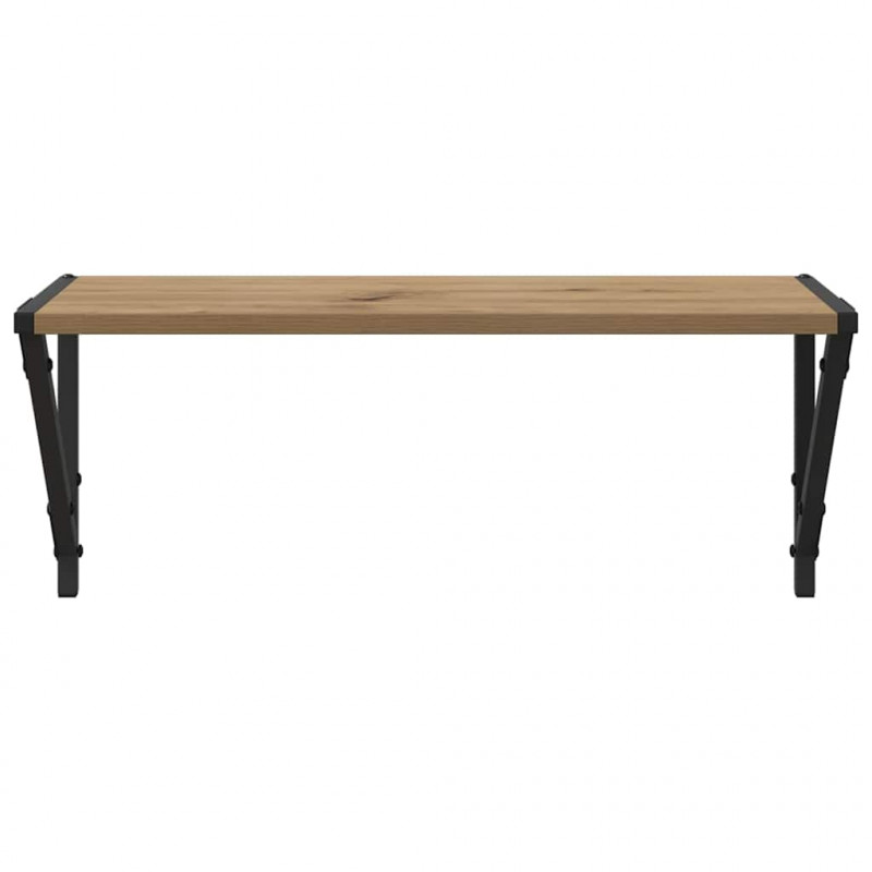 Półki ścienne z półką 2 pcs Dąb rzemieślniczy 60 x 25 x 25,5 cm