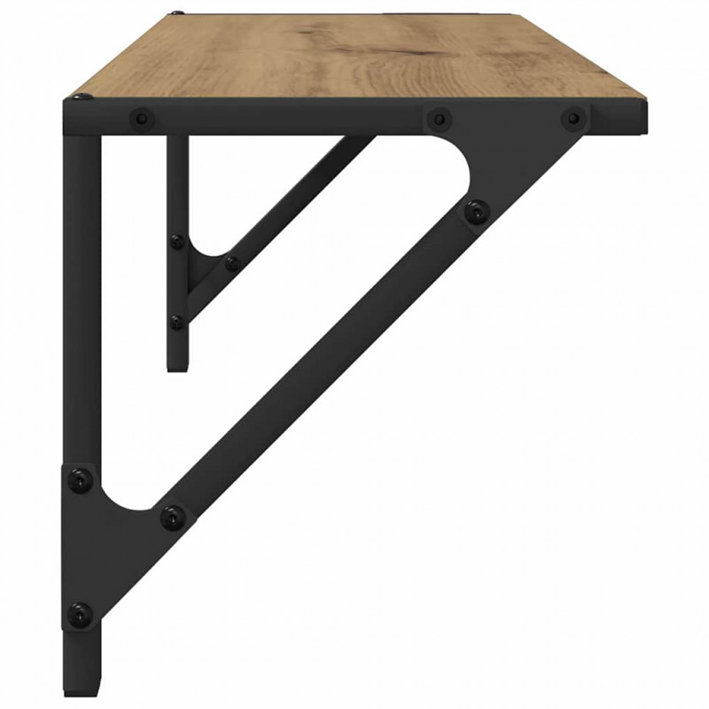 Półki ścienne z półką 2 pcs Dąb rzemieślniczy 60 x 25 x 25,5 cm