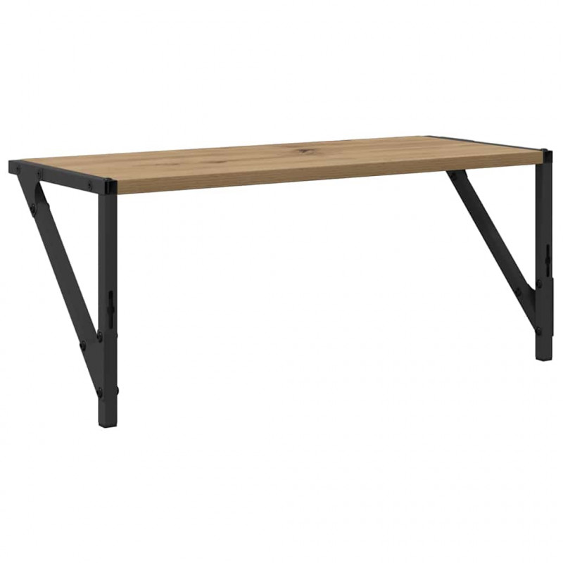 Półki ścienne z półką 2 pcs Dąb rzemieślniczy 60 x 25 x 25,5 cm
