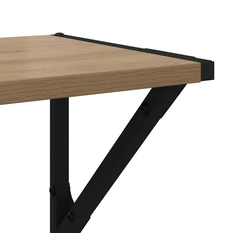 Półki ścienne z półką 2 pcs Dąb rzemieślniczy 60 x 25 x 25,5 cm