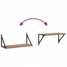 Półki ścienne z półką 2 pcs Dąb rzemieślniczy 60 x 25 x 25,5 cm