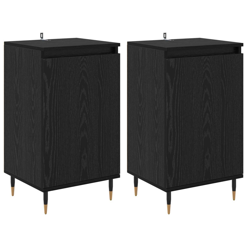 Bufet 2 pcs Czarny Dąb 40 x 35 x 70 cm