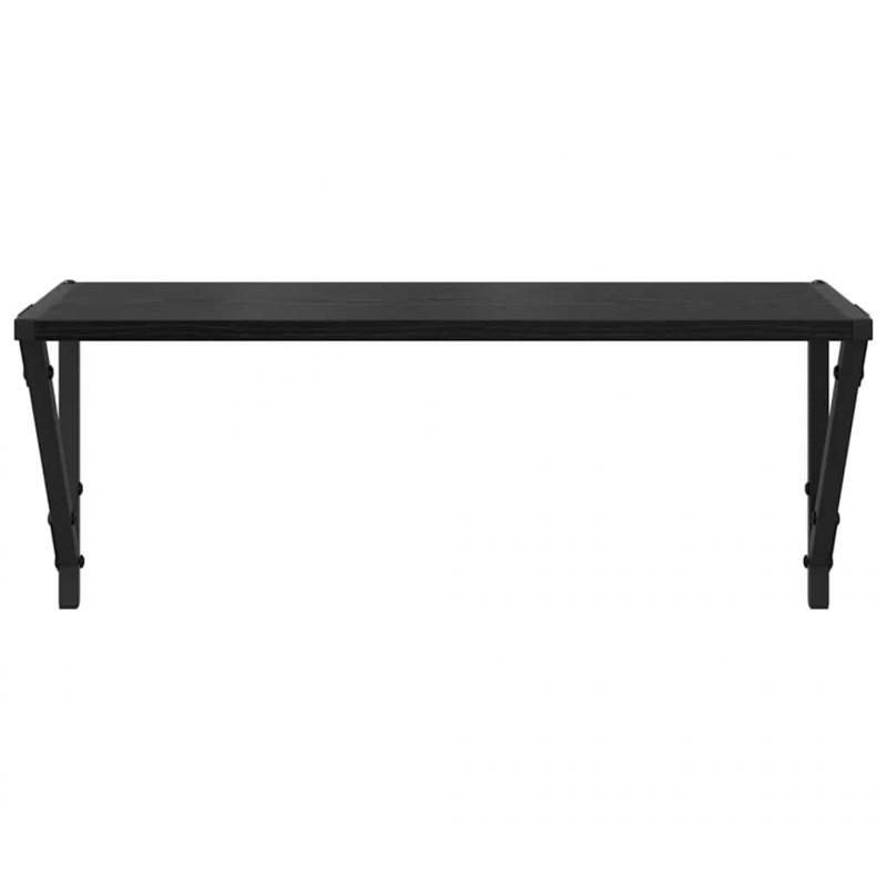 Półki ścienne z półką 2 pcs Czarny Dąb 60 x 25 x 25,5 cm