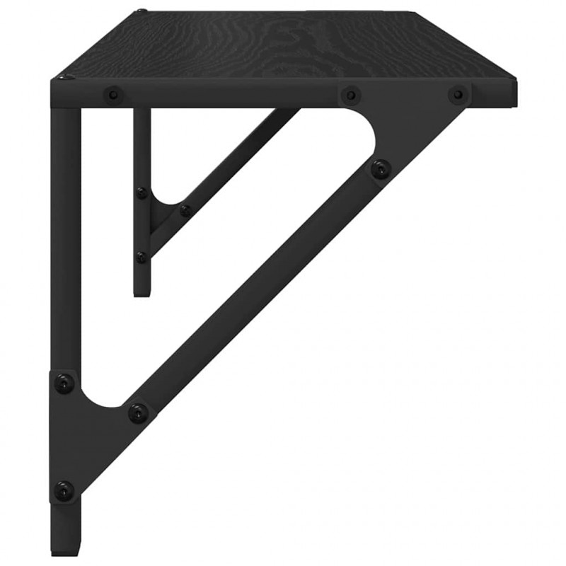 Półki ścienne z półką 2 pcs Czarny Dąb 60 x 25 x 25,5 cm