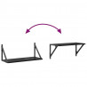 Półki ścienne z półką 2 pcs Czarny Dąb 60 x 25 x 25,5 cm