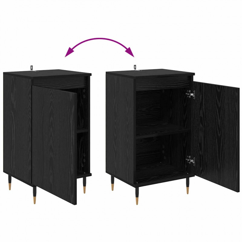 Bufet 2 pcs Czarny Dąb 40 x 35 x 70 cm