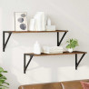 Półki ścienne z półką 2 pcs Stare drewno 80 x 25 x 25,5 cm