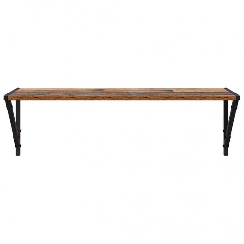 Półki ścienne z półką 2 pcs Stare drewno 80 x 25 x 25,5 cm