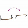 Półki ścienne z półką 2 pcs Stare drewno 80 x 25 x 25,5 cm