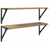 Półki ścienne z półką 2 pcs Dąb rzemieślniczy 80 x 25 x 25,5 cm