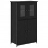 Highboard Czarny Dąb 62 x 32 x 106,5 cm Materiał drewnopochodny