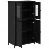 Highboard Czarny Dąb 62 x 32 x 106,5 cm Materiał drewnopochodny