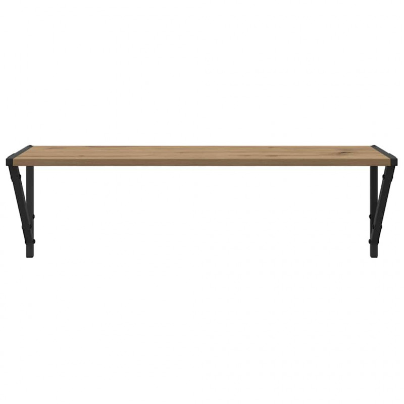 Półki ścienne z półką 2 pcs Dąb rzemieślniczy 80 x 25 x 25,5 cm