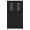 Highboard Czarny Dąb 62 x 32 x 106,5 cm Materiał drewnopochodny