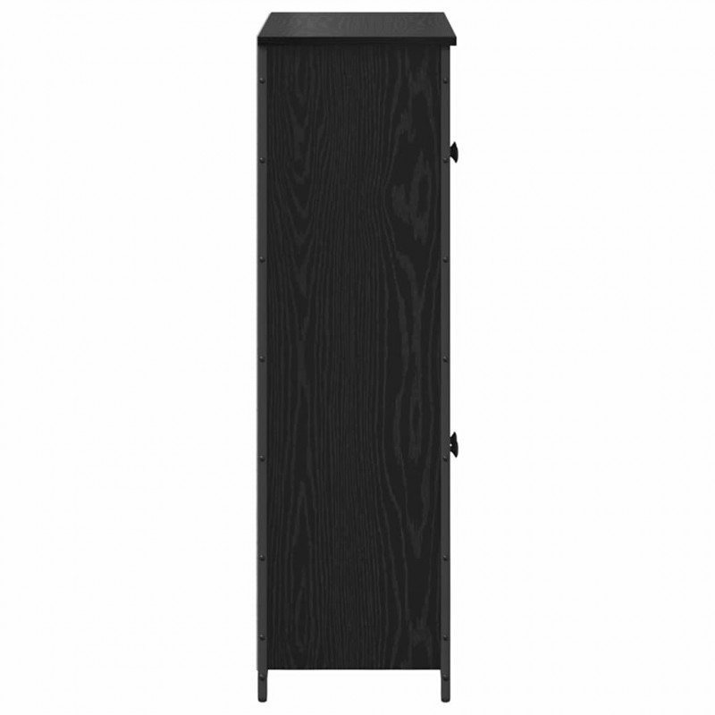 Highboard Czarny Dąb 62 x 32 x 106,5 cm Materiał drewnopochodny