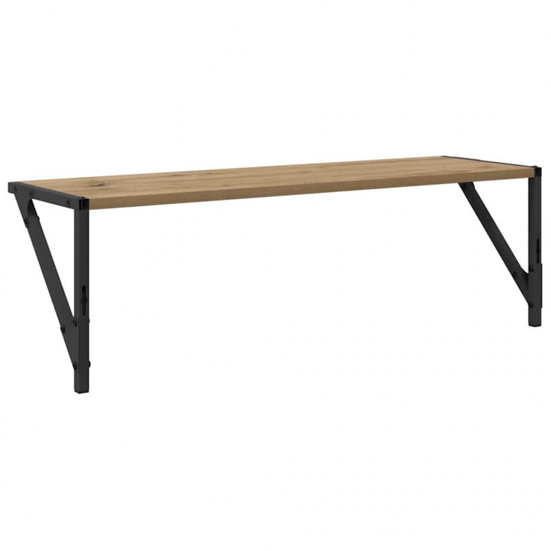 Półki ścienne z półką 2 pcs Dąb rzemieślniczy 80 x 25 x 25,5 cm