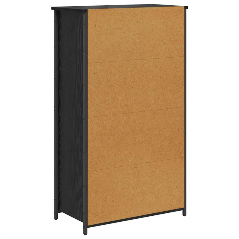 Highboard Czarny Dąb 62 x 32 x 106,5 cm Materiał drewnopochodny