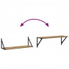 Półki ścienne z półką 2 pcs Dąb rzemieślniczy 80 x 25 x 25,5 cm