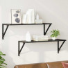 Półki ścienne z półką 2 pcs Czarny Dąb 80 x 25 x 25,5 cm