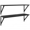 Półki ścienne z półką 2 pcs Czarny Dąb 80 x 25 x 25,5 cm
