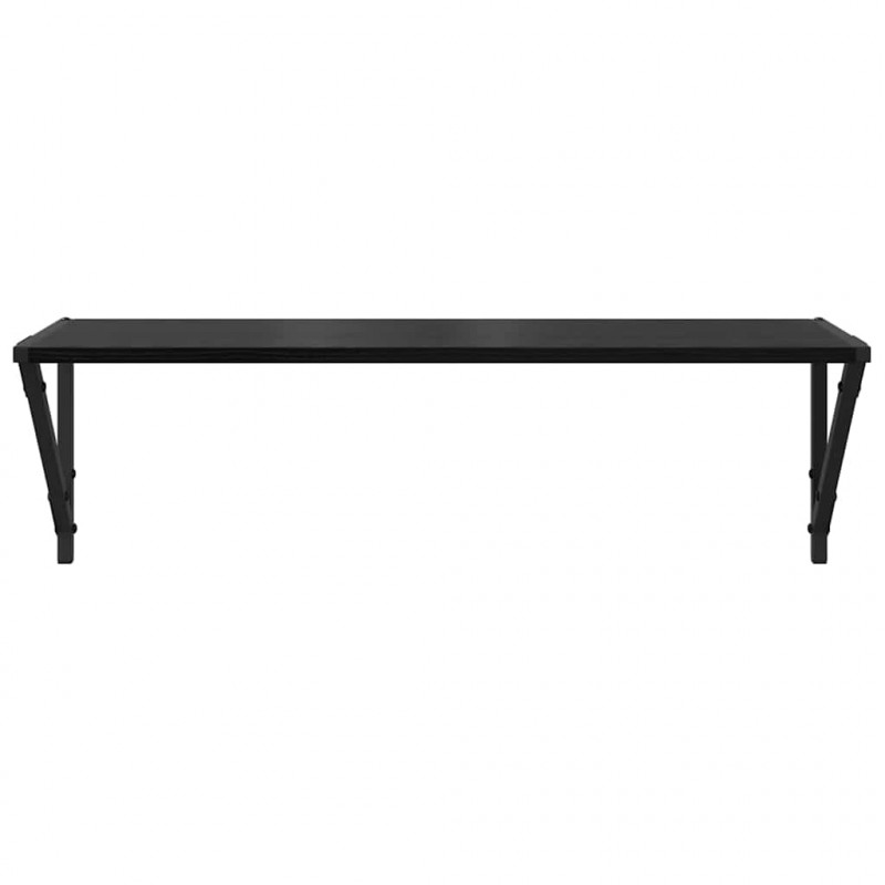 Półki ścienne z półką 2 pcs Czarny Dąb 80 x 25 x 25,5 cm