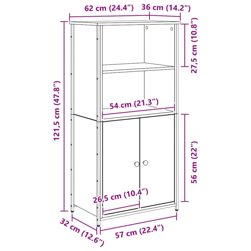 Highboard Stare drewno 62 x 36 x 121,5 cm