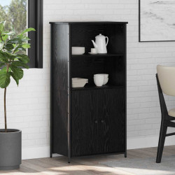 Highboard Czarny Dąb 62 x 36 x 121,5 cm Materiał drewnopochodny