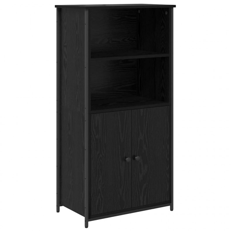Highboard Czarny Dąb 62 x 36 x 121,5 cm Materiał drewnopochodny