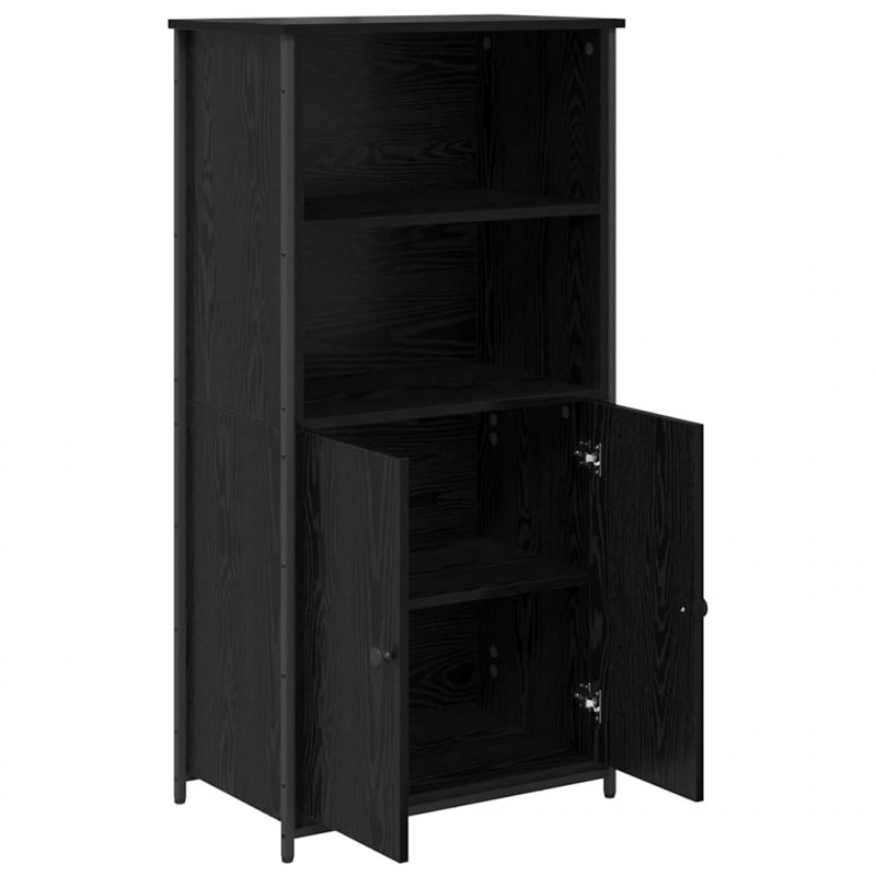 Highboard Czarny Dąb 62 x 36 x 121,5 cm Materiał drewnopochodny