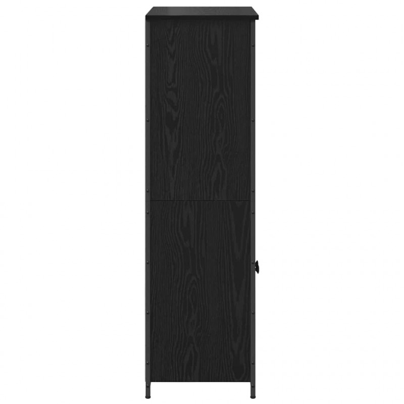 Highboard Czarny Dąb 62 x 36 x 121,5 cm Materiał drewnopochodny