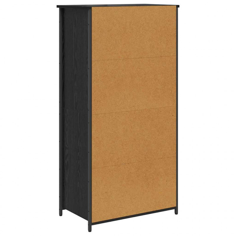 Highboard Czarny Dąb 62 x 36 x 121,5 cm Materiał drewnopochodny