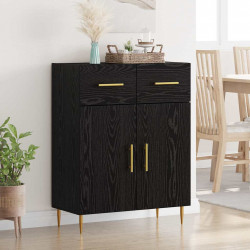 Bufet Czarny Dąb 69,5 x 34 x 90 cm Materiał drewnopochodny
