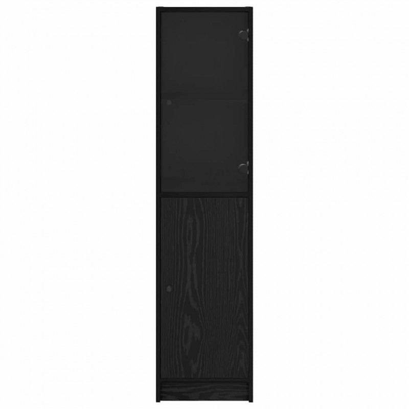 Highboard Czarny Dąb 35 x 37 x 142 cm Materiał drewnopochodny