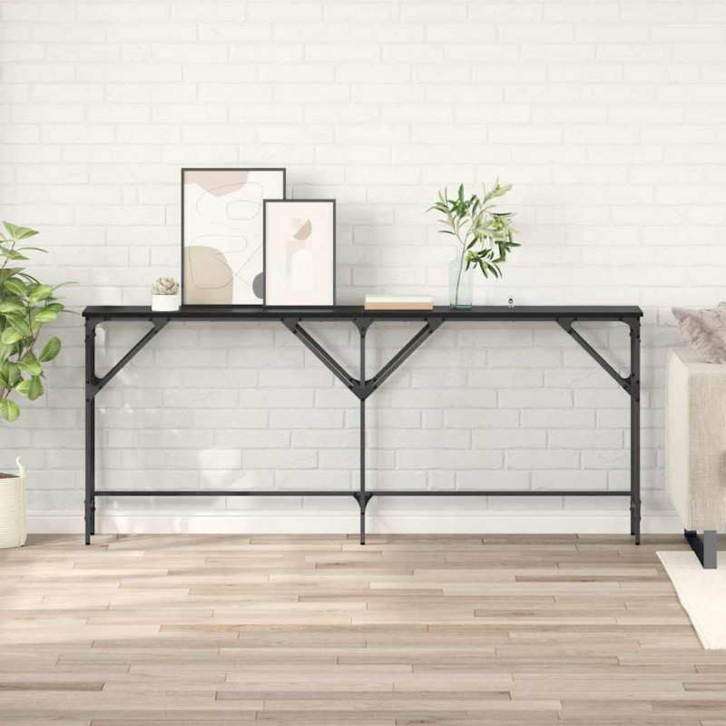 Konsola Czarny Dąb 180 x 30 x 75 cm Materiał drewnopochodny