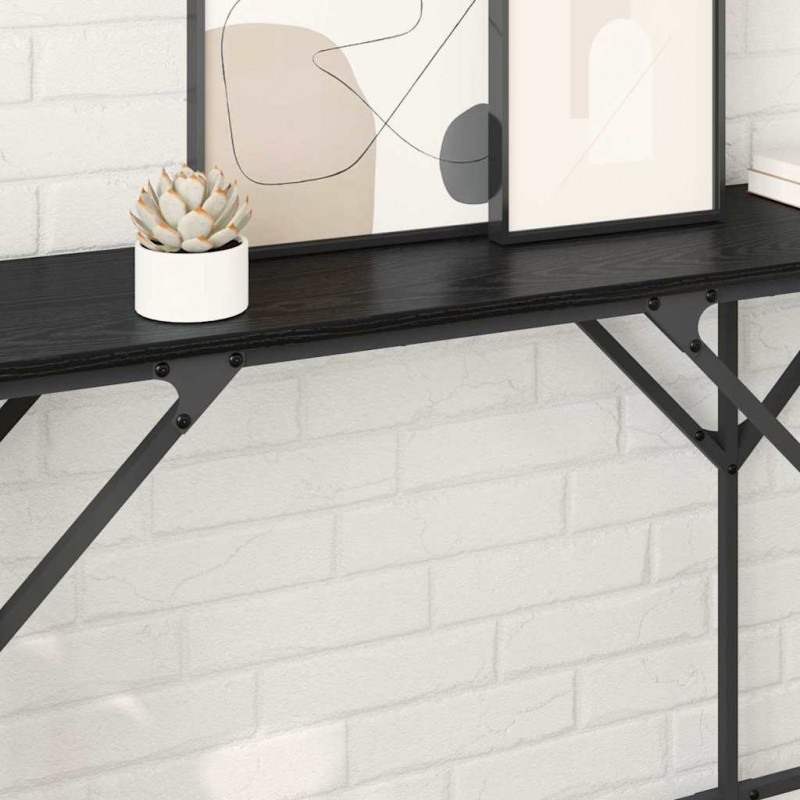 Konsola Czarny Dąb 180 x 30 x 75 cm Materiał drewnopochodny