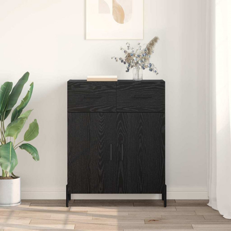 Bufet Czarny Dąb 69,5 x 34 x 90 cm Materiał drewnopochodny